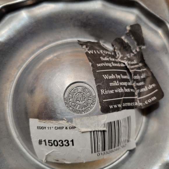 MCM Wilton Armetal Eddy 11"  Metal Chip and Dip Platter - Picture 6 of 6